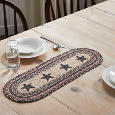 Colonial Star Jute Braided Oval Table Runner 8x24 VHC Brands - The Fox Decor